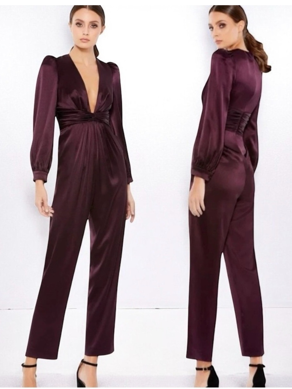 Mac Duggal
Women's Ieena Halter plum jumpsuit 2647 $398.